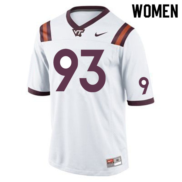 Women #93 Brian Johnson Virginia Tech Hokies College Football Jerseys Sale-Maroon
